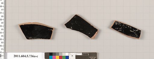 Terracotta fragments of kylikes (drinking cups)