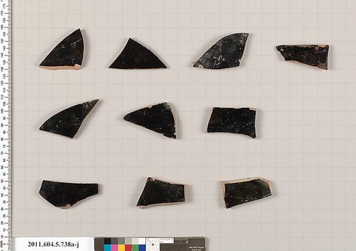 Terracotta fragments of kylikes (drinking cups)