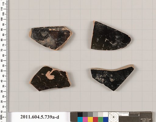 Terracotta fragments of kylikes (drinking cups)