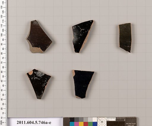 Terracotta fragments of kylikes (drinking cups)