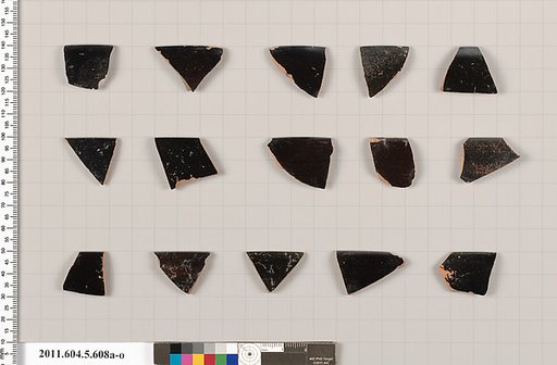 Terracotta rim fragments of kylikes (drinking cups)