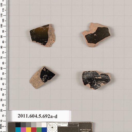 Terracotta fragments of kylikes (drinking cups)