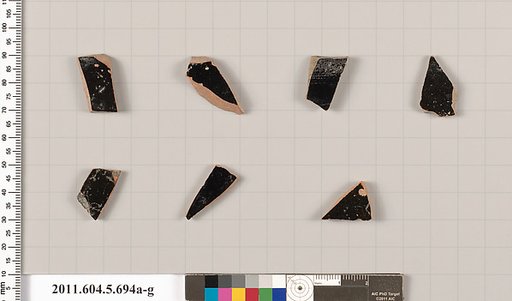 Terracotta fragments of kylikes (drinking cups)
