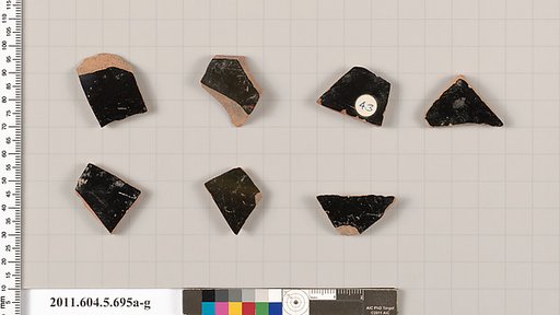 Terracotta fragments of kylikes (drinking cups)