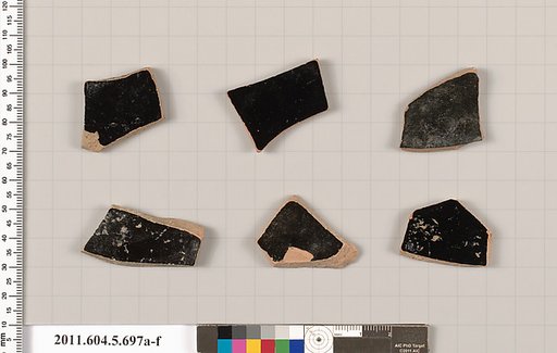 Terracotta fragments of kylikes (drinking cups)