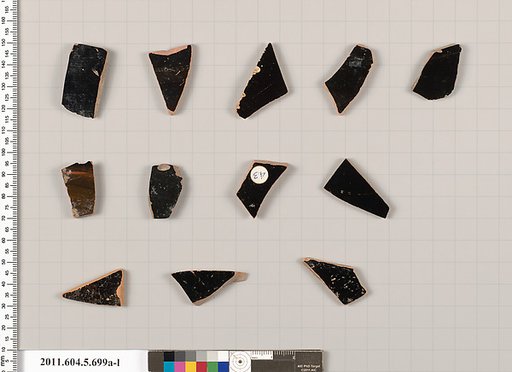 Terracotta fragments of kylikes (drinking cups)