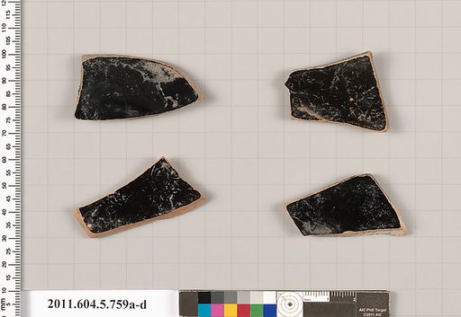 Terracotta fragments of kylikes (drinking cups)