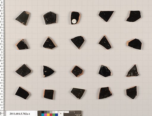 Terracotta fragments of kylikes (drinking cups)