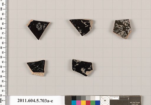 Terracotta fragments of kylikes (drinking cups)