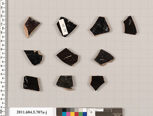 Terracotta fragments of kylikes (drinking cups)