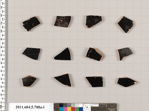 Terracotta fragments of kylikes (drinking cups)
