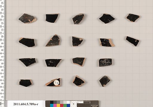 Terracotta fragments of kylikes (drinking cups)