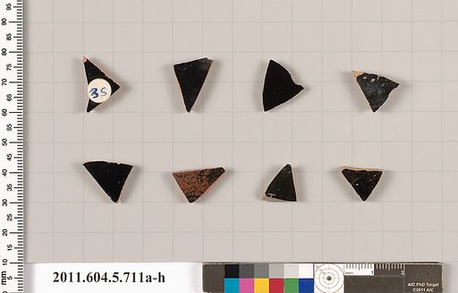 Terracotta fragments of kylikes (drinking cups)
