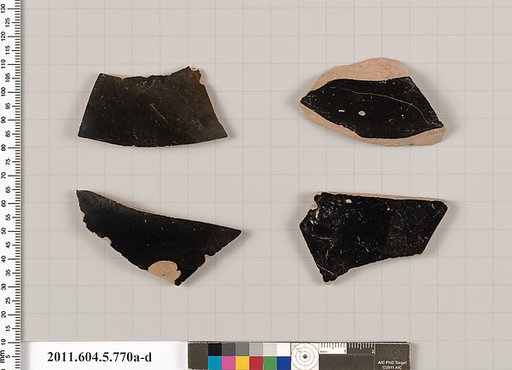 Terracotta fragments of kylikes (drinking cups)