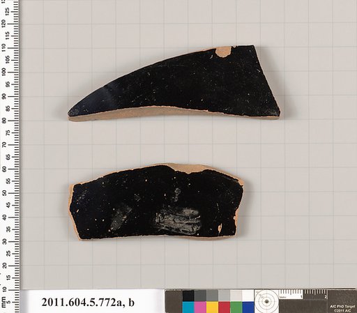 Terracotta fragments of kylikes (drinking cups)