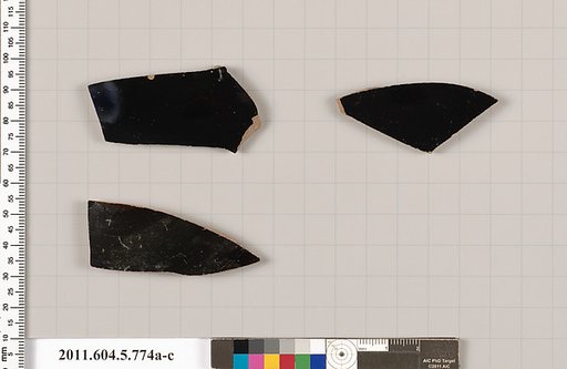 Terracotta fragments of kylikes (drinking cups)