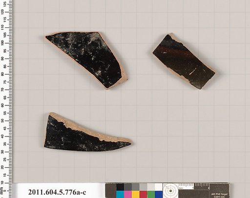 Terracotta fragments of kylikes (drinking cups)