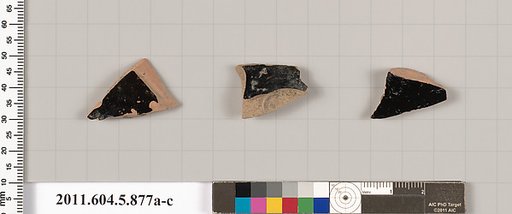 Terracotta fragments of kylikes (drinking cups)