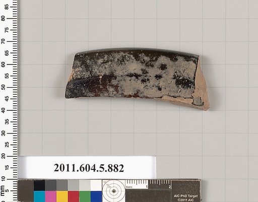 Terracotta rim fragment of a kylix (drinking cup)