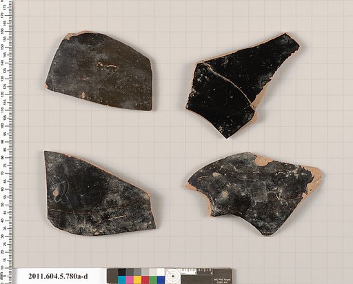 Terracotta fragments of kylikes (drinking cups)