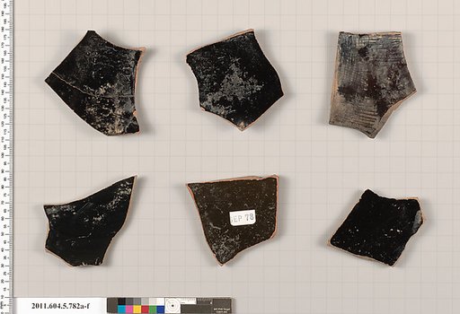 Terracotta fragments of kylikes (drinking cups)