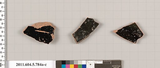 Terracotta fragments of kylikes (drinking cups)