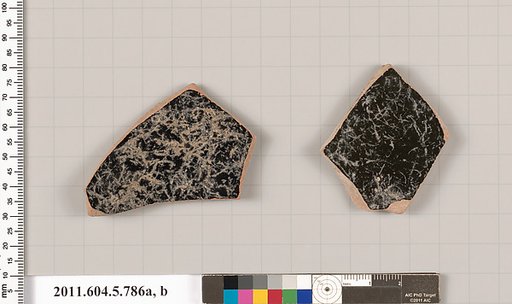 Terracotta fragments of kylikes (drinking cups)