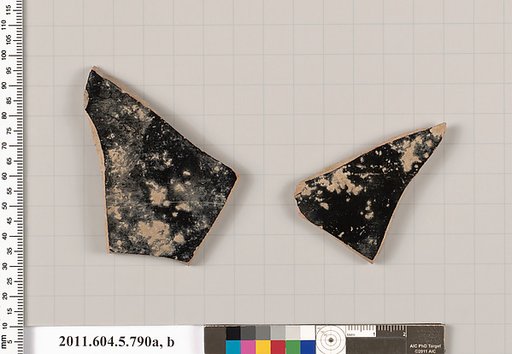 Terracotta fragments of a kylix (drinking cup)