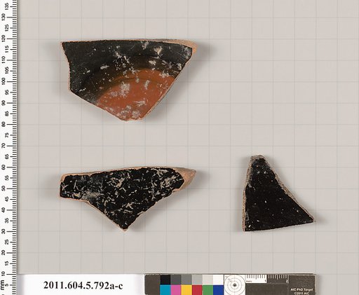 Terracotta fragments of kylikes (drinking cups)