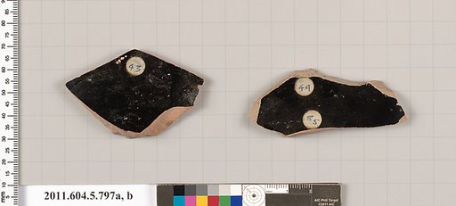Terracotta fragments of kylikes (drinking cups)