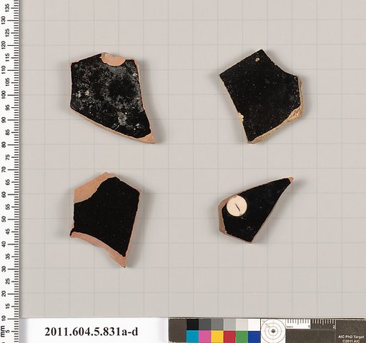 Terracotta fragments of kylikes (drinking cups)