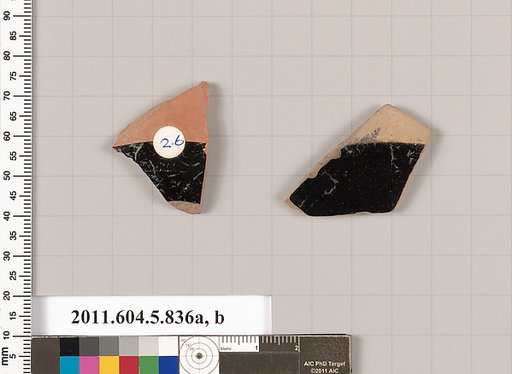 Terracotta fragments of kylikes (drinking cups)