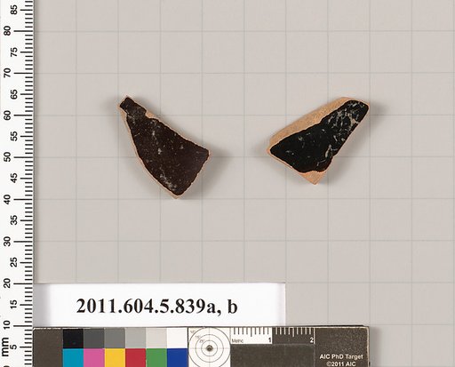 Terracotta fragments of kylikes (drinking cups)