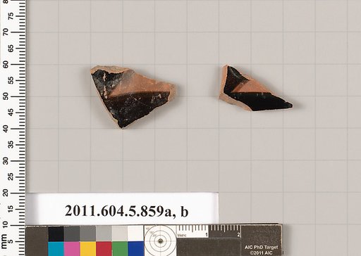 Terracotta fragments of kylikes (drinking cups)