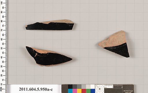 Terracotta fragments of kylikes (drinking cups)