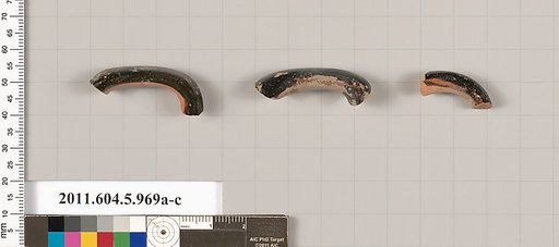 Terracotta fragments of kylikes (drinking cups)
