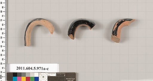 Terracotta fragments of kylikes (drinking cups)
