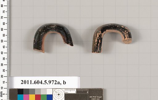 Terracotta fragments of kylikes (drinking cups)