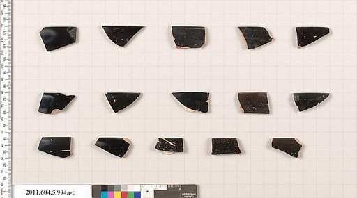 Terracotta rim fragments of kylikes (drinking cups)