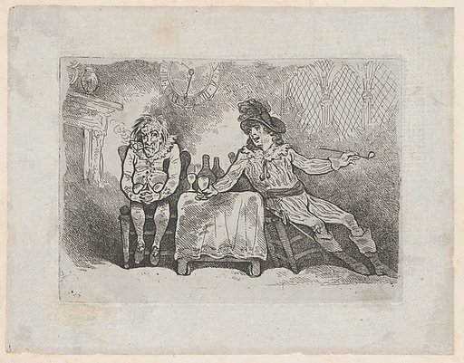 Two Men Smoking and Drinking (Charles and Jack Bannister in Henry IV, Part I)