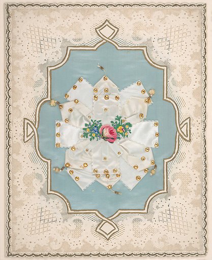 Valentine with lace paper and faux pearls