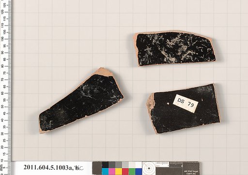 Terracotta fragments of kylikes (drinking cups)