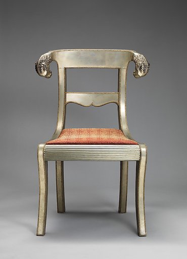 Side chair with rams' heads (one of a pair)