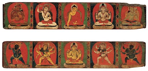 Pair of Manuscript Covers, Each with Five Deities