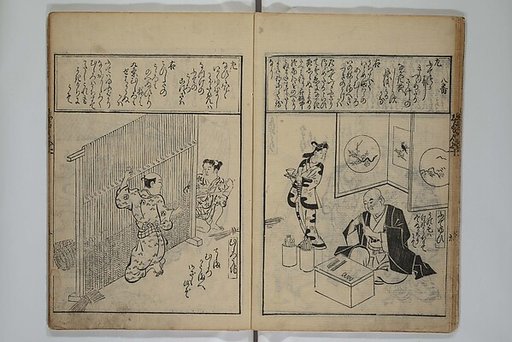 A Picture Book Mirror of Various Occupations (Wakoku shoshoku ezukushi) 和国諸職絵尽　諸織 絵本鏡