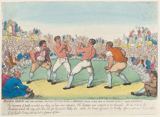 Boxing Match for 200 Guineas, Betwixt Dutch Sam and Medley, Fought 31 May 1810, on Moulsey Hurst Near Hampton