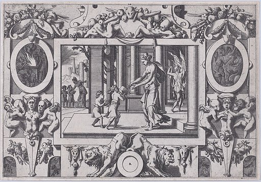 The Children of Medea and Jason Give Creusa the Fatal Present (Par ses deux fils à l'épouse nouvelle envoyé en don la couronne mortelle...), from "Jason and the Golden Fleece"