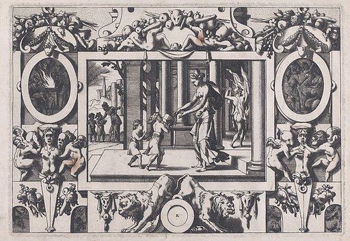 The Children of Medea and Jason Give Creusa the Fatal Present (Par ses deux fils à l'épouse nouvelle envoyé en don la couronne mortelle...), from "Jason and the Golden Fleece"