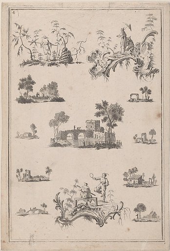 Chinoiserie Ornaments, plates from "The Ladies Amusement"; or, "Whole art of japanning made easy"