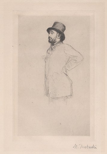 Portrait of Edgar Degas, wearing a hat